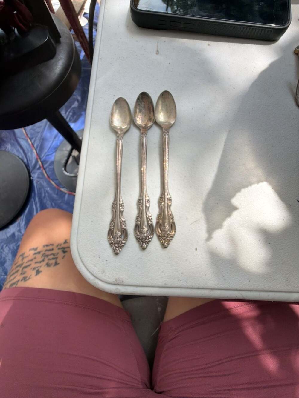 Set of 3 Oneida Community Silverplate Teaspoons in the Raphael Pattern